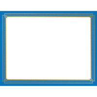 Geographics - Bleu Certificates - Papier Cartonné - Feuille D'or - 8.5" x 11" - Paquet de 15-Compatible avec les imprimantes à jet d'encre et laser