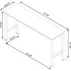 Manhattan Comfort - Table de garage moderne Fortress 72,4" - Gris charbon-Structure et base en métal pour la durabilité
