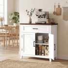 HOMCOM - Buffet étroit moderne de style ferme 30 po avec portes de rangement - blanc-La surface lisse et résistante à l’eau permet un nettoyage rapide et facile
