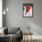 Patrick Kane 20x29 Chicago Blackhawks - Toile encadree - 22" x 31"-Prêt à accrocher - livré entièrement assemblé