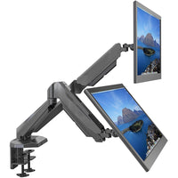 ShoppingAll - Support de montage pour deux moniteurs avec 2 bras pivotants - noir-Peut accueillir deux moniteurs 15"-32", chaque bras peut supporter un moniteur de 17,6lb/8kg avec des trous de montage VESA de 75mm x75mm ou 100mm x 100mm.