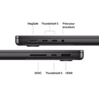 Apple - Portatif MacBook Pro 14 po - M4 Pro - 12 cœurs - SSD 512 Go - Mémoire unifiée 24 Go - Noir Infini - Français-Caméra et audio de pointe: Un son limpide et un cadrage toujours parfait grâce à la caméra 12MP Center Stage, aux trois micros de qualité studio et aux six haut-parleurs avec Audio spatial prenant en charge de Dolby Atmos