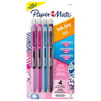 Paper Mate - Stylos gel InkJoy, couleurs Candy Pop, pointe moyenne (0,7 mm), rétractables, 4 unités-L'encre gel lisse permet de s'amuser, de sorte que l'écriture n'est jamais un problème.