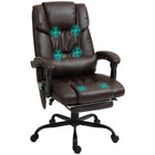 Vinsetto - Chaise de bureau de massage à vibrations 6 points avec repose-pieds et télécommande - brun-Six points de massage par vibrations avec 5 modes et 2 intensités pour détendre votre corps