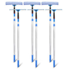 Gritt Commercial - Ensemble professionnel de nettoyage de vitres - Raclette de 14 po - Lave-vitres de 14 po - Perche télescopique de 6 pi - Lot de 3-Longueur de la lame : 14 po