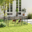 PawHut - Enclos pour chien à 12 panneaux avec porte pour extérieur et intérieur - 31,5 po H-Fabriqué en tubes d’acier et fils d’acier pour plus de stabilité