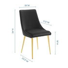 Modway - Viscount Accent moderne Performance Velvet Chaise à manger - Noir-Rembourrage en velours polyester Performance