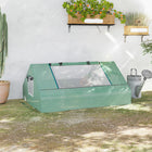 Outsunny - Serre de jardin mini 71 po L x 55 po l x 32 po H avec 2 grandes fenêtres et piquets de sol-Bâche épaisse en PE renforcée avec fermeture éclair pour un accès et une aération faciles de la serre  
