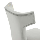 Modway - Curve Performance Velvet Chaises de salle à manger Ensemble de 2 - Gris clair-9