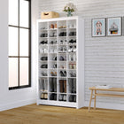 Prepac - Cabinet de rangement haut 72,5 po, cabinet à chaussures, organisateur de rangement à cubes avec 40 compartiments à chaussures - Blanc-Encombrement clair avec étagère à chaussures : transformez les vestiaires et les chambres encombrés avec cette armoire de rangement blanche qui fournit 40 cubes de 11,34 po P x 9 po L x 6,25 po H de tailles égales pour ranger les chaussures (jusqu'à une taille homme 13), tandis que le haut de l'armoire peut contenir jusqu'à 25 lb pour des besoins de rangement supplém