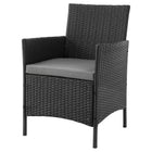 Manhattan Comfort - Ensemble de salon de patio moderne Imperia pour 2 personnes avec table d’appoint - Gris - Lot de 3-Coussins amovibles avec fermeture éclair Tissu lavable