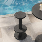 Modway - Neo Rond de 15 pouces Terrasse extérieure Bois Tabourets de bar patio - Noir-Base de piédestal