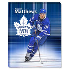 Auston Matthews 16x20 sur toile Maple Leafs - Toile encadree - 20" x 16"-Impression sur toile de qualité supérieure avec bordures enveloppées