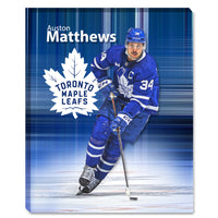 Auston Matthews 16x20 sur toile Maple Leafs - Toile encadree - 20" x 16"-Impression sur toile de qualité supérieure avec bordures enveloppées
