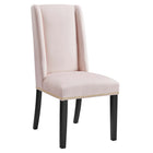 Modway - Baron Performance Velvet Chaises de salle à manger Ensemble de 2 - Rose-Velours de performance résistant aux taches