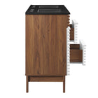 Modway - Render 48" Meuble de salle de bain à double lavabo - Noyer blanc Noir-8
