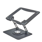 Uncaged Ergonomics - Support pivotant et réglable pour ordinateur portable et téléphone RISE - Noir-Les deux supports sont dotés de caoutchouc antidérapant sur la partie inférieure de la base ainsi que sur la surface supérieure pour éviter les glissements, les rayures et assurer une prise stable.
