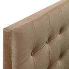 Modway - Emily Velours de performance résistant aux taches Tête de lit pleine grandeur, Taupe-7