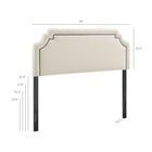 Modway - Magnolia Cuir végane Tête de lit pleine grandeur - Albâtre-Tête de lit pleine grandeur rembourrée