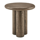 Modway - Tori Rond de 20 pouces Terrasse extérieure Béton Table d’appoint - Noyer vieilli-Construction en béton massif