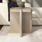 Hudson&Canal - Table d'appoint carrée Laguna de 51 cm de large, aulne blanc-Nettoyer avec un chiffon doux et sec, sans produits chimiques agressifs ni produits de nettoyage abrasifs