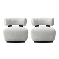 Manhattan Comfort - Bartow fauteuil d’appoint rembourré style milieu du siècle 30,7" - ivoire et noir - lot de 2-Chaises d’appoint modernes du milieu du siècle pour le salon. Ensemble de 2