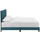 Modway - Amira Performance Velvet Lit plein, Bleu de mer-Cadre en bois / lattes LVL / Tête de lit en MDF