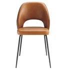 Modway - Nico Cuir végane Chaise à manger Ensemble de 2 - Black Tan-8