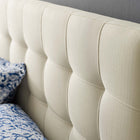 Modway - Lily Tissu rembourré Tête de lit Queen, Ivoire-Rembourrage en polyester fin
