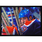 Wayne Gretzky Edmonton Oilers Bench Close-Up sur toile - Toile encadree - 31" x 22"-Impression sur toile de qualité supérieure avec bordures enveloppées