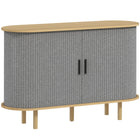 HOMCOM - Buffet avec portes cannelées 47,2 po L - gris-La silhouette ovale et les portes cannelées de style tambour ajoutent de la douceur et une élégance moderne à votre intérieur 