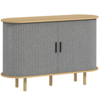 HOMCOM - Buffet avec portes cannelées 47,2 po L - gris-La silhouette ovale et les portes cannelées de style tambour ajoutent de la douceur et une élégance moderne à votre intérieur 