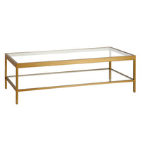 Hudson&Canal - Table basse rectangulaire Alexis , 137 cm de large, laiton-Un design contemporain moderne pour votre salon, votre bureau et plus encore