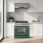 Kucht - 30 po Série KDF Cuisinière Pro Style au gaz propane - Acier inoxydable/Vert-Allumage électronique avec rallumage automatique pour une sécurité accrue et un contrôle fiable de la flamme, réduisant les risques de fuite de gaz