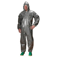 Lakeland – Combinaison Chemmax 3, capuchon gris élastique convenant aux respirateurs, moyen, 2/paquet (C3T132-M)-Couleur : Gris/gris