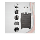 TRAVLR - Valise grande rigide légère de 28 po - Noir-Roues pivotantes doubles à 360 degrés pour un contrôle précis et un roulement doux et silencieux (8 roues)