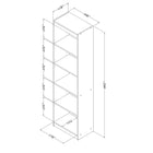 South Shore - Axess - Bibliothèque étroite 5 tablettes - Myrtille-Accessoires non inclus.