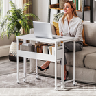 HOMCOM - Bureau pliant à roulettes 31,5 pouces avec sac de rangement - Blanc-Facile à monter