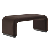 Modway - Koda Performance Velvet Ottoman de la cascade - Brun chocolat noir-Revêtement en velours de performance