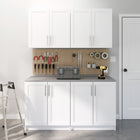 Prepac - Ensemble de 4 cabinets Elite 64 po avec portes à panneaux, cabinets de buanderie, cabinet de rangement - Blanc-Fabriqué en amérique du nord : Les produits d'ameublement Prepac sont fièrement fabriqués en Amérique du Nord pour une qualité et une fiabilité fiables et soutenus par notre équipe de soutien à la clientèle compétente basée en Amérique du Nord
