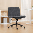 HOMCOM - Chaise de bureau large sans accoudoirs avec roulettes motif croisé - gris-Hauteur réglable et fonction d'inclinaison douce pour un confort personnalisé 