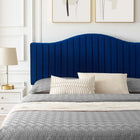Modway - Juniper Chenal Touffé Performance Velvet Lit plateforme Queen, Marine-Système de soutien en lattes de bois