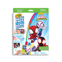 Crayola - Ensemble de pages à colorier et mini marqueurs métalliques Color Wonder sans dégât - Spidey et ses amis-Comprend 18 pages à colorier Color Wonder et 5 marqueurs Color Wonder