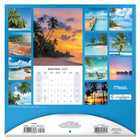 Mead - Calendrier décoratif Paradis 2027, 12 po x 12 po, bilingue-Présente des illustrations mensuelles en couleurs pour embellir les espaces
