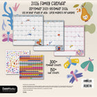 DateWorks - 2026 Calendrier Mural Magnétique Familial 16 Mois - 12 po x 12 po - Anglais -Plus de 300 autocollants, dont des autocollants amusants pour enfants et des autocollants de rappel fonctionnels