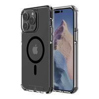 AXS - PROShield Plus etui transparent compatible avec MagSafe teste contre les chutes pour Apple iPhone 14 Pro, Noir-Coins renforces subtils absorbant les chocs