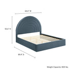 Modway - Solana Arqué Performance Velvet Lit plateforme Queen, Cadet Blue-8