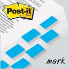 Post-it - Drapeaux 1 po x 1,7 po - Bleu clair - 50 Drapeaux/Distributeur - 2 Distributeurs/Paquet-Les languettes collent bien  