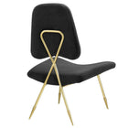 Modway - Ponder Performance Velvet Chaise longue - Noir-Pattes de cure-dent du milieu du siècle