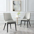 Modway - Viscount Performance Velvet Chaise à manger - Gris clair-Pattes en caoutchouc noir